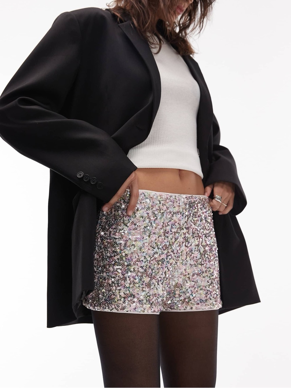 ASOS Sequin Shorts - Pastel Multi